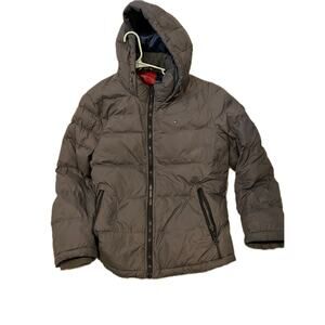 Tommy Hilfiger Gray Puffy Jacket Mens Large